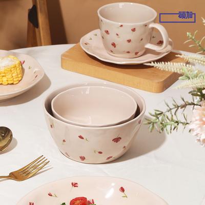 Pink Dinnerware Sets,Porcelain Plates and Bowls Sets, Gold Splash Dish Set Modern Ceramic Dinner Set, Dishwasher Microwave Safe