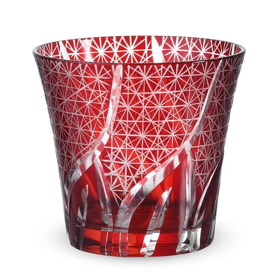 Takumibifu Dinner Luxe Kiriko Glass Cup 94xH85mm 240cc Ranbori Komon Red Koga PNO.331725