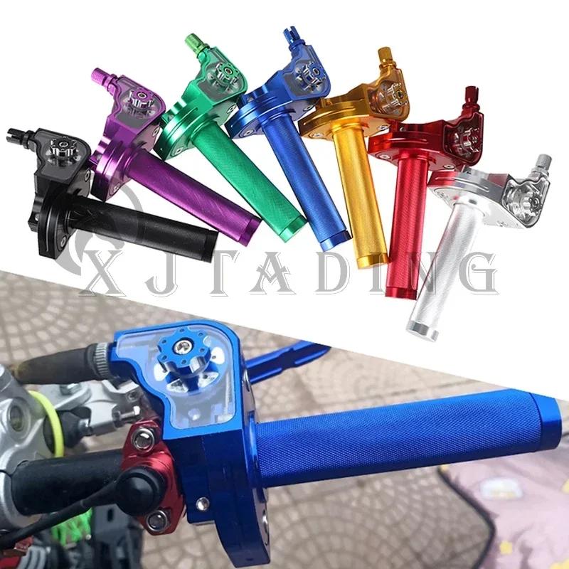 Universal Motorcycle 22mm CNC Aluminum Throttle Twist Grips Handlebars For Pit Dirt Bike Motocross Moped Scooter ATV Accessories