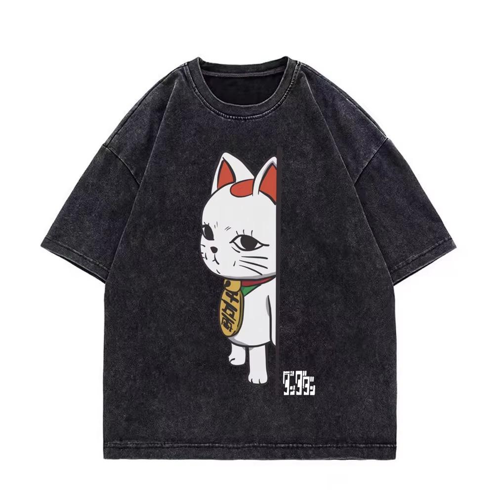 Dandadan Anime T-shirt Men Women Cotton Vintage Washed Graphic Print Short Sleeve Harajuku Otaku Streetwear Top Washed Hot Sale