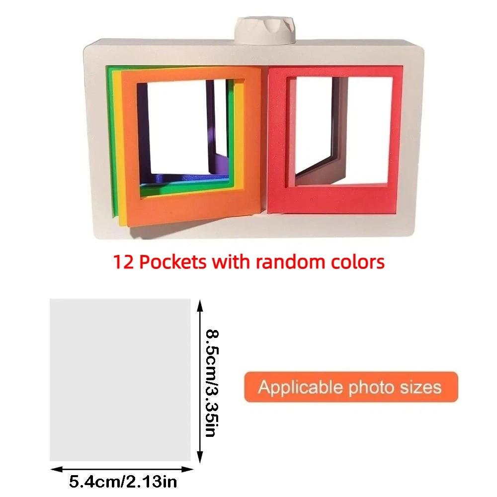Colorful 3D Rotating Photocard Holder 12 Pockets Rotatable Photo Frame  for 3 Inch Cards