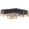 Day and Night - Day and Night 6-piece Bamboo Garden Furniture Set with Dark Gray Cushions