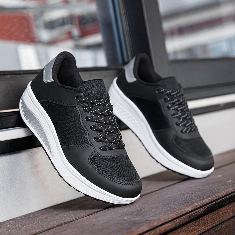 TUINANLE Pantofi albi pentru cupluri, pantofi casual cu platformă, confortabili, adidași ușori pentru mers pe jos, pantofi tenis pentru femei