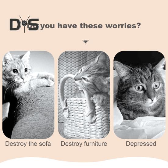 Cat Scratcher Mat Natural Sisal Scratching Mat with Plush Ball Furniture Protector Anti-Slip Walls Floors Cat Scratcher Pad Rug