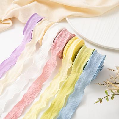 10 Meters Handmade Frayed Edged Chiffon Silk Ribbons DIY Wedding Invitation Wrapping Bouquets Gift Packaging Party Decorations