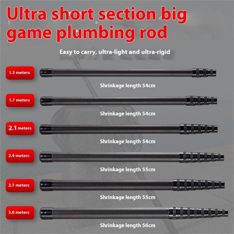 Kohlefaser-Fischkescherstange Angelgriffstangen Lange Fischernetze Teleskopgriff Klappstangen Langlebig