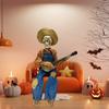 Halloween Banjo Playing Skeletons Decorations Outdoor/Indoor Halloween Party Decors Animated Skull with Light Up eye