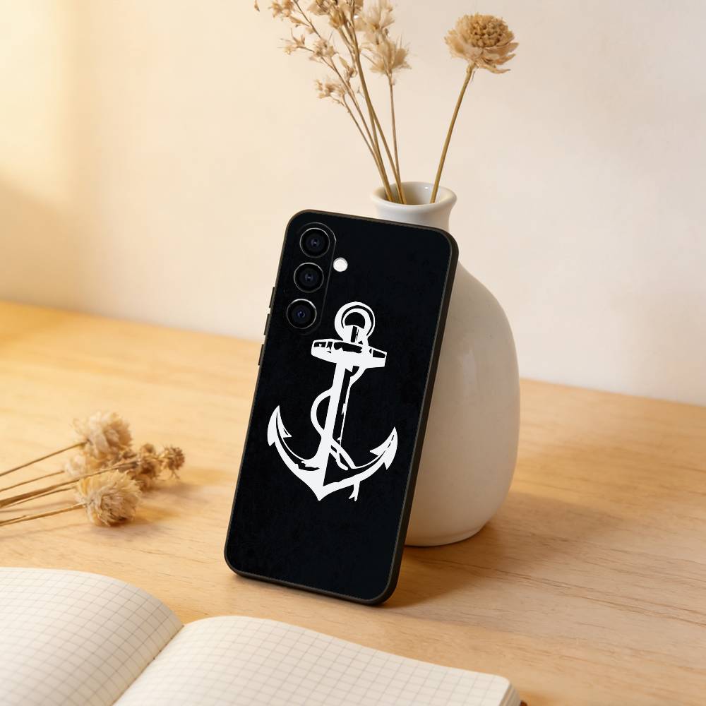 

Painting Art Anchor Phone Case For Samsung Galaxy A73,A72,A71,A70,A53,A52,A51,Soft Silicone Black Cover Samsung a12