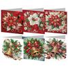 6PCS DIY Xmas Designs Diamond Painting Greeting Card Set Rhinestone Diamond Art Mosaic Postcards Congratulations Cards & Gifts