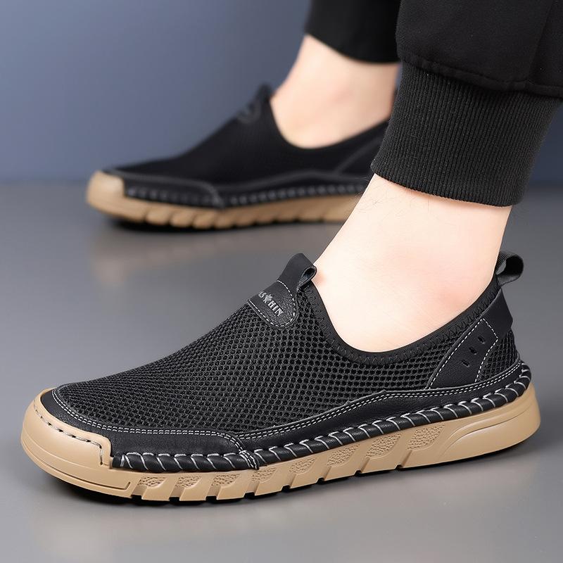 Fashion Summer Autumn Mesh Shoes for Men Solid Color Fashion Casual New Designer Shoes Male Soft Sole Light Driving Shoe Man