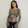 Women S Loose Fit Animal Print Long Sleeve Sexy T Shirt