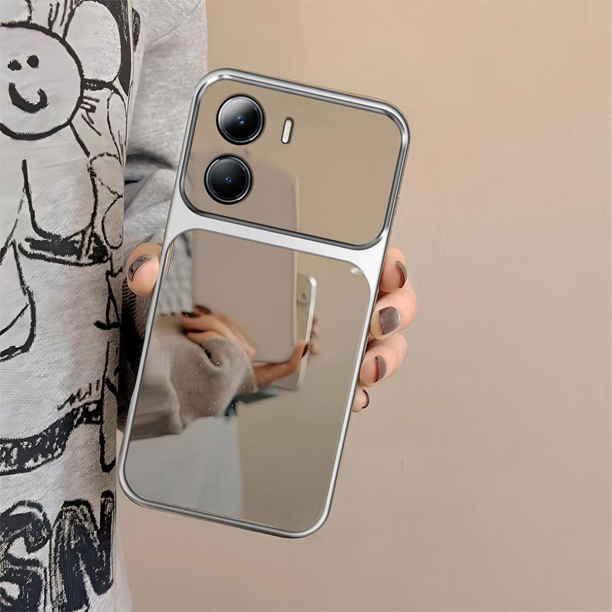 Case for Vivo Y56 5G,Y16,Y15s,Y15A,Y01 Trending Big Window Cover Mirror Phone Casing Vivo Y56 5G