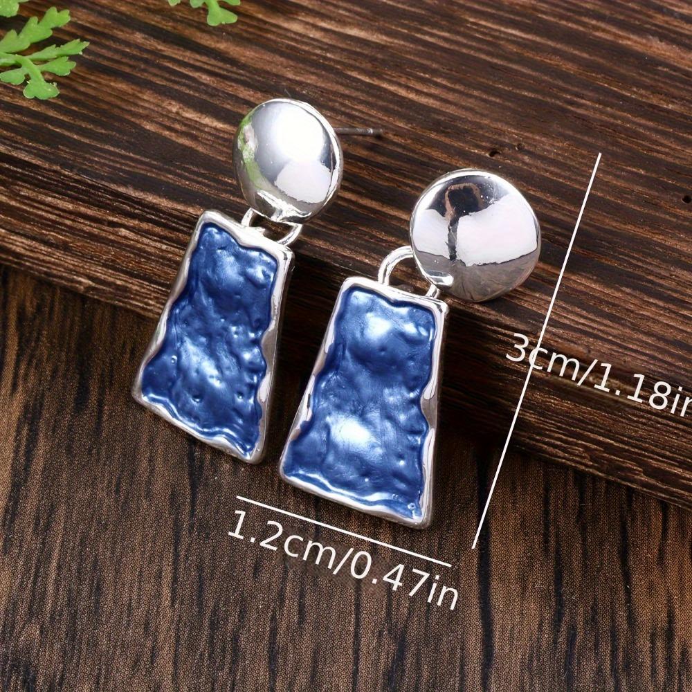 Elegant Geometric Zinc Alloy Jewelry Set, Hollow-Out Colorblock Oil-Drip Necklace and Earrings Set, Versatile Fashion Accessory for Women