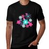 Flower Print Style 4 Tshirt Basic Solid Color Short Sleeve Cotton Top