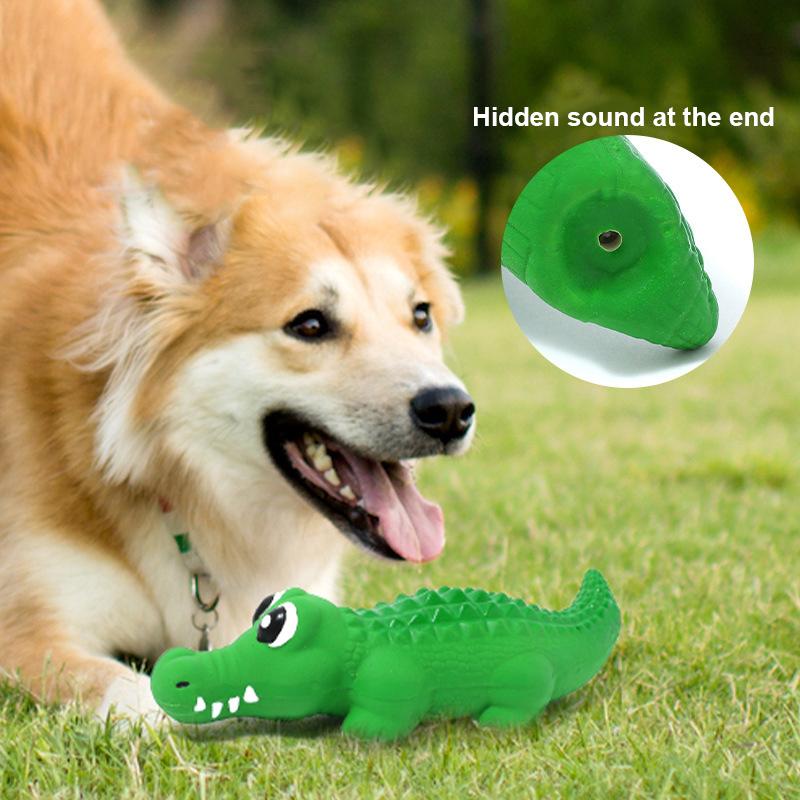 Dog Chew Toy Latex Crocodile Pet Squeaky Toys For Small Medium Dogs Interactive Teeth Cleaning Dog Sounding Toy Pet Supplies