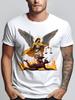 Saint Michael The Archangel & Devil Battle T-Shirt 100% Cotton O-Neck Short Sleeve Summer Casua