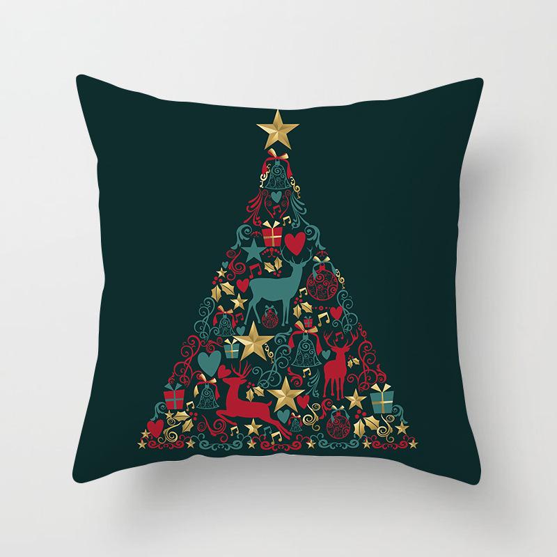 Christmas theme Christmas tree decoration printed pattern cushion cover home living room sofa decoration pillow pillow cover
