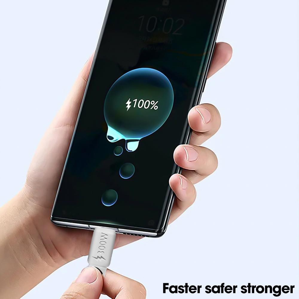 Robustes dickes Typ-C-Kabel 300W Superschnellladung USB-C-Handyladegerät Datenkabel für Android Samsung Xiaomi Typ-C-Kabel