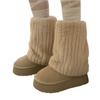 Flauschige Kunstpelz Beinwärmer Pelz Fersen Lange Stiefel Manschetten Abdeckung Hat Elastisch Ein Paar Karneval Stiefelabdeckung Y2K JK Uniform