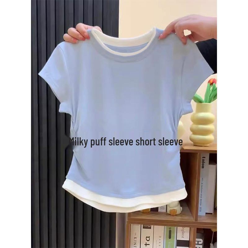 

Dopamine Dressing Women s Summer Color Block Slimming Top L зелёный