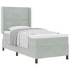 Box Spring Bed with Mattress Light Gray 90 X 200 Cm Velvet