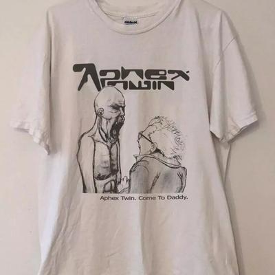 Koszulka z zespołem Aphex Twin, Biała koszulka unisex z grafiką Aphex Twin, Wznowienie S-5XL, Koszulka unisex