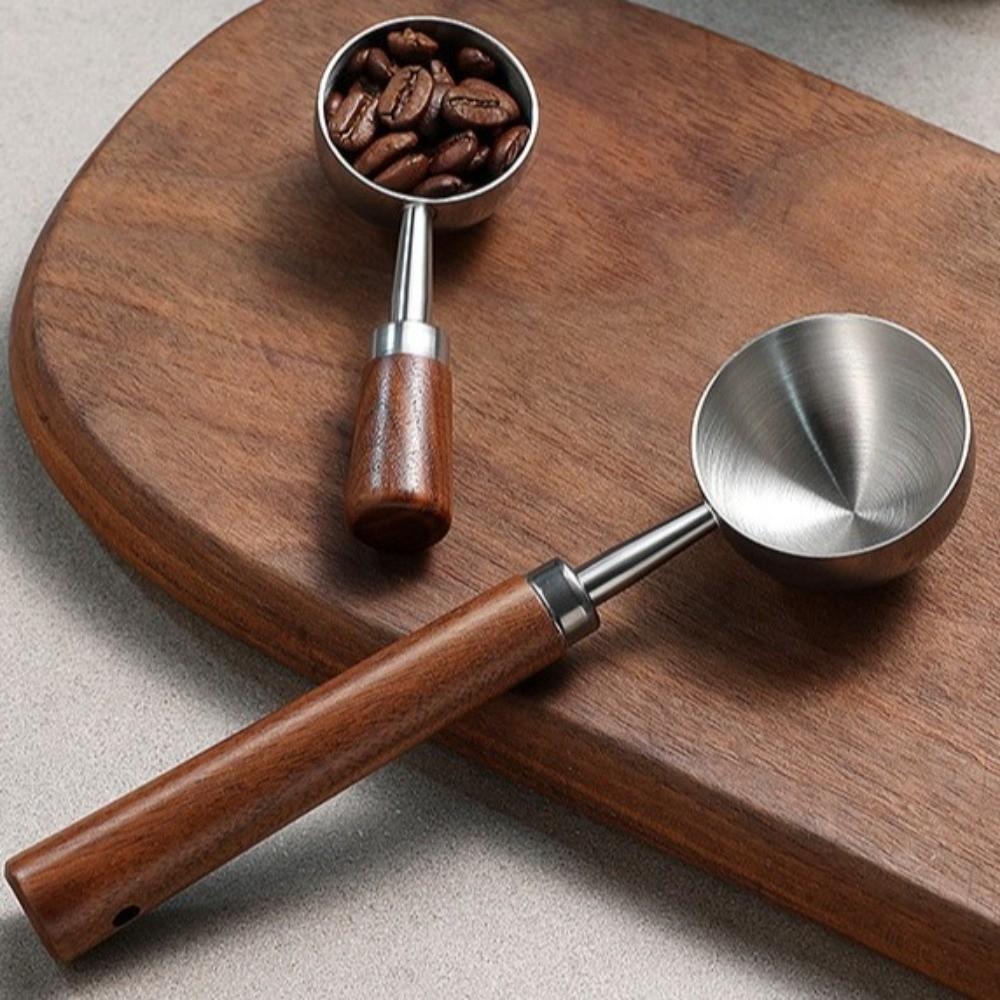 15/30 ml Kaffemåttskedar Trähantag Måttkopp Ny Rundhuvud Måttsked