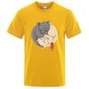 Summer Mens High Quality Tshirt 100 Cotton Short Sleeve Funny Cat Print Tshirt Casual Loose Oneck Cool Tshirt Male Tees
