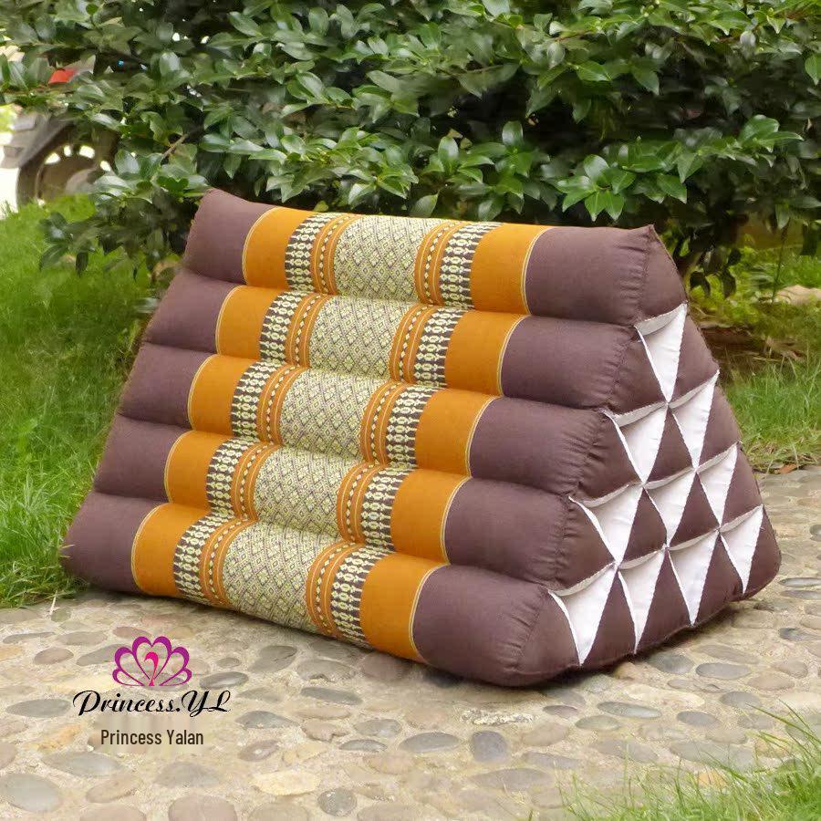 Thailand Triangle Tatami Cushion: Kapok Lumbar Pillow & Sofa Back Support.