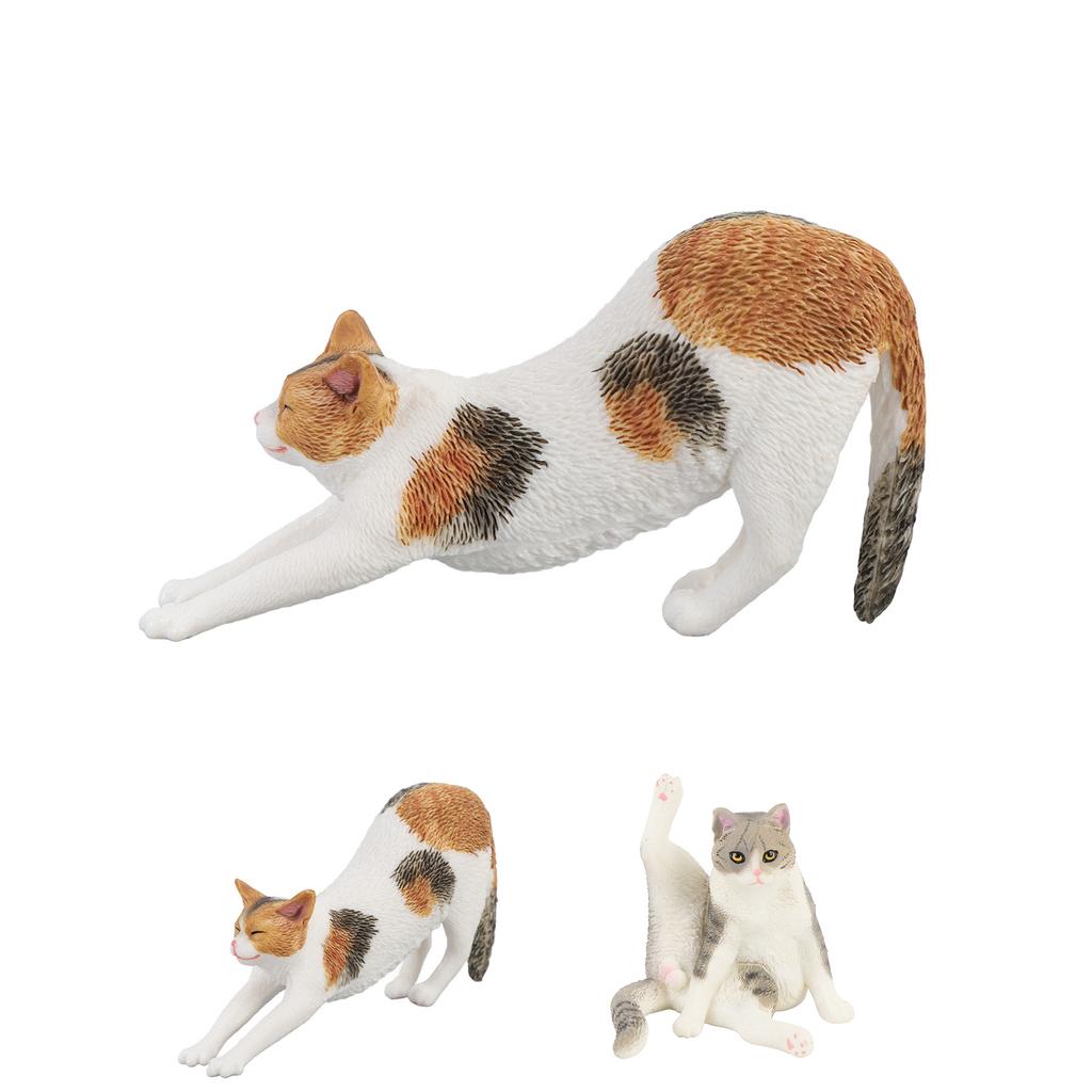 Realistic Cat Figurine Educational Lifelike Cute Simulated Cat Model Toy for Children Room Desk
