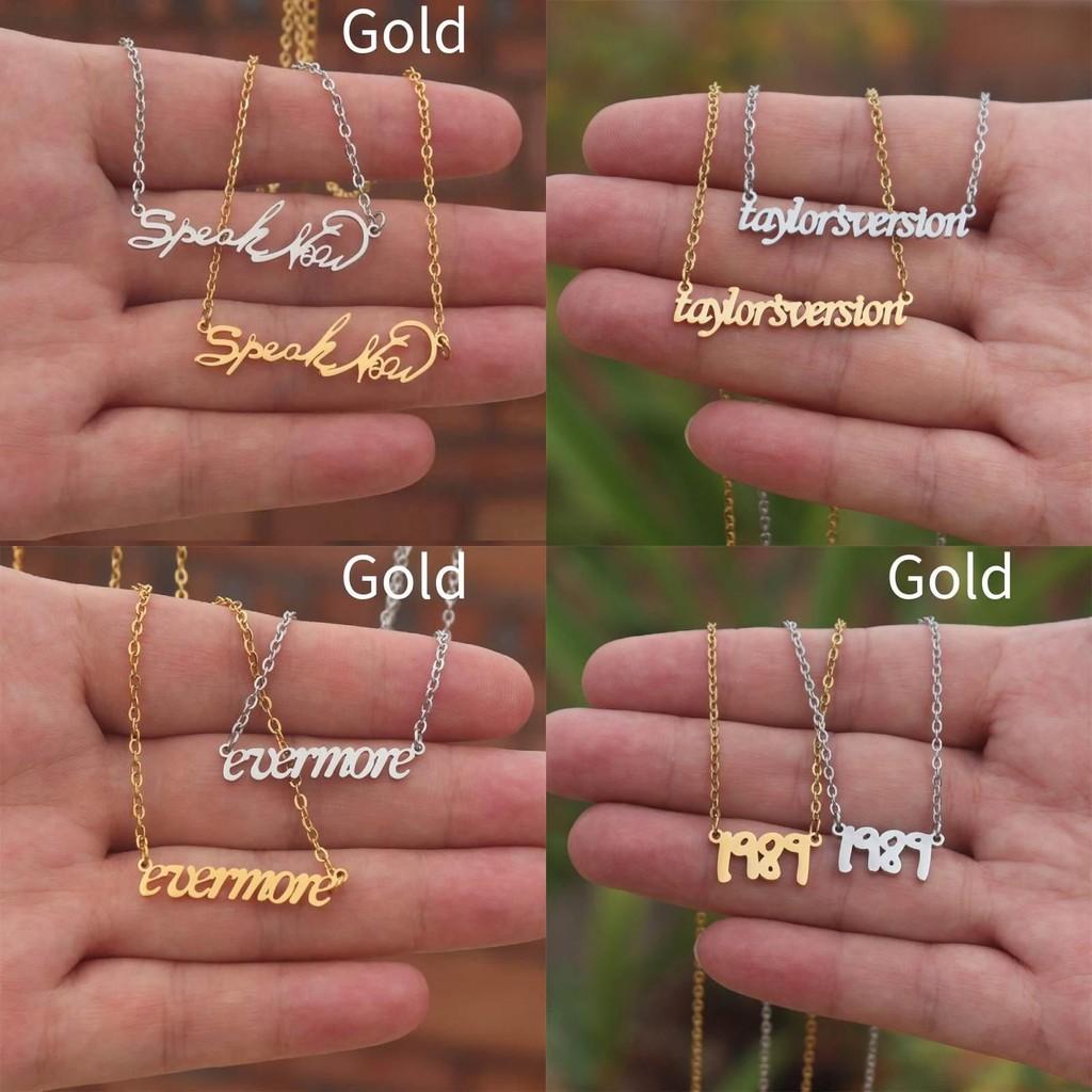 Taylor Stainless Steel Necklace Pendant Pop Singer Signature Jewelry Letter Number Style