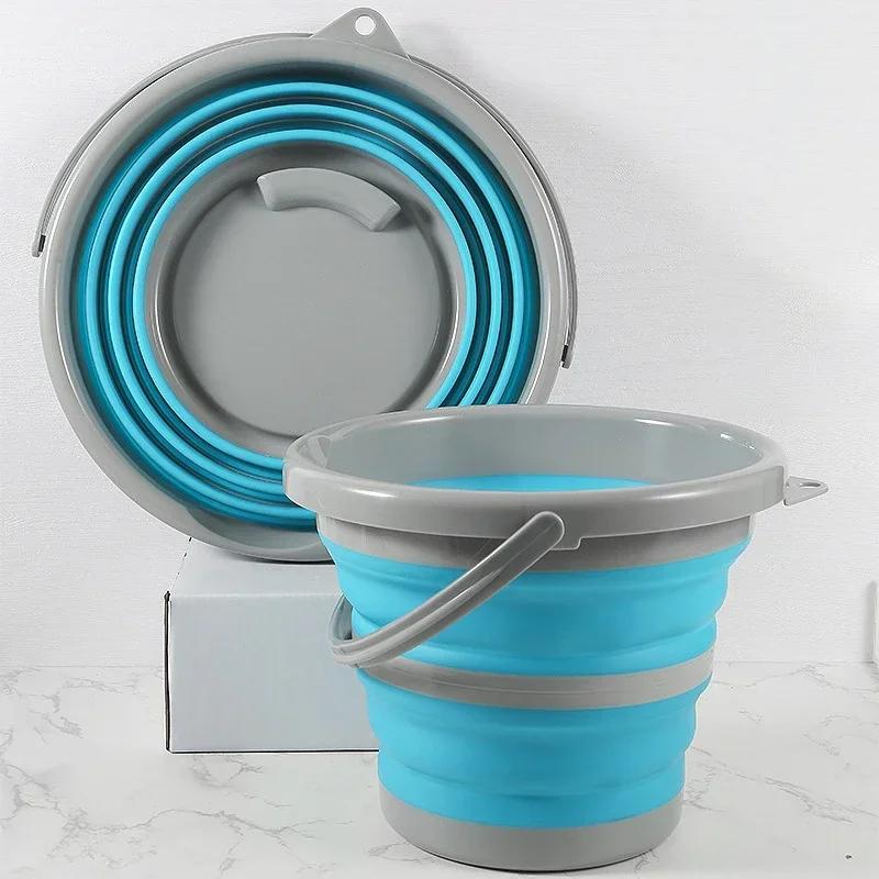 Secchio pieghevole da 5/10 litri, secchio pieghevole portatile, secchio in silicone per lavaggio auto, secchio per pesca all'aperto, secchio da viaggio, secchio per la casa