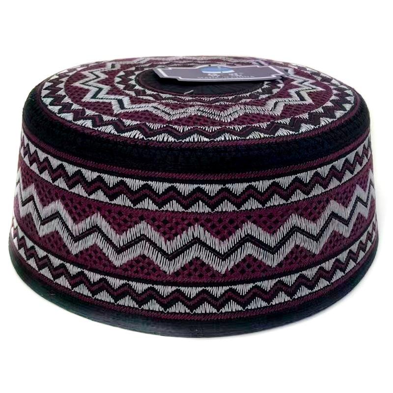 

Men s Embroidered Saudi Prayer Hat - Round Brim Flat Top 57