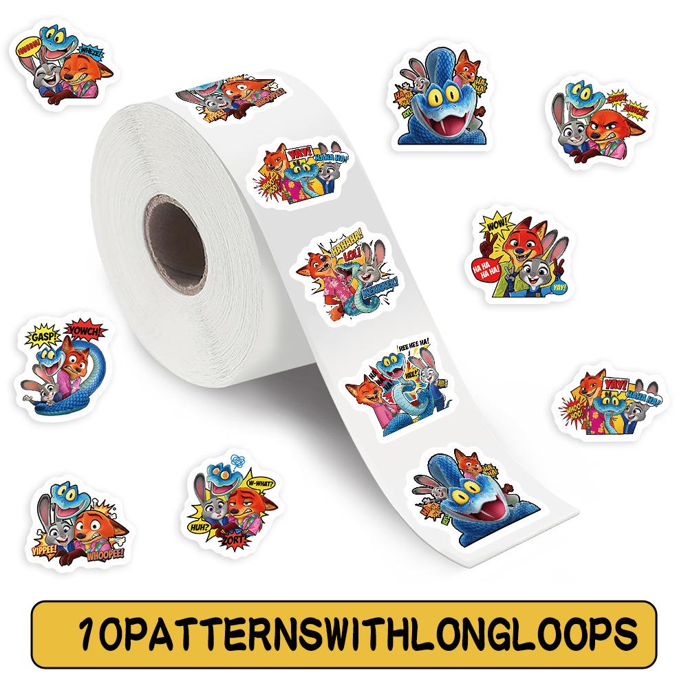 500pcs/Roll New Disney Movie Zootopia 2 Cartoon Sealing Sticker DIY PVC Laptop Decals Decoration Stiker Reward Gift Toys