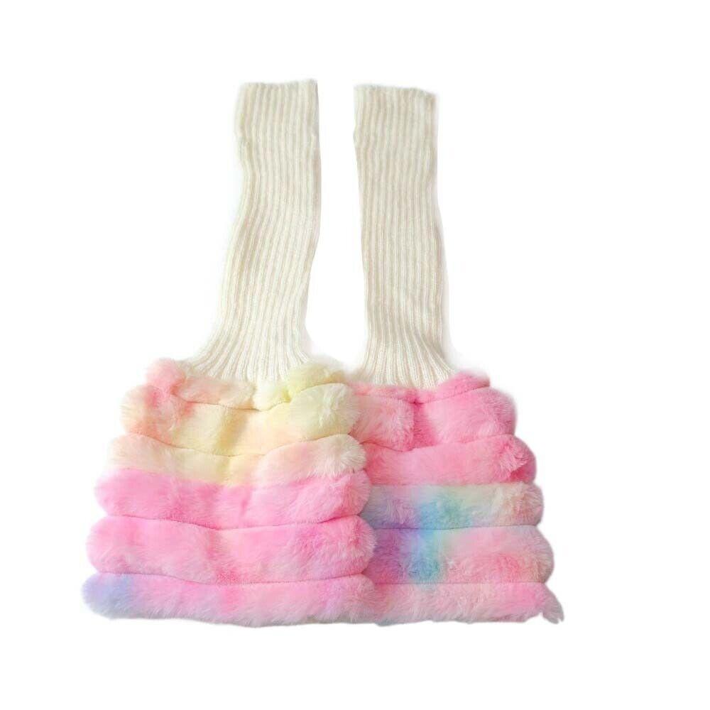Colorful Plush Leg Warmer Sweet Cool Foot Cover New Calf Sleeves  Girls
