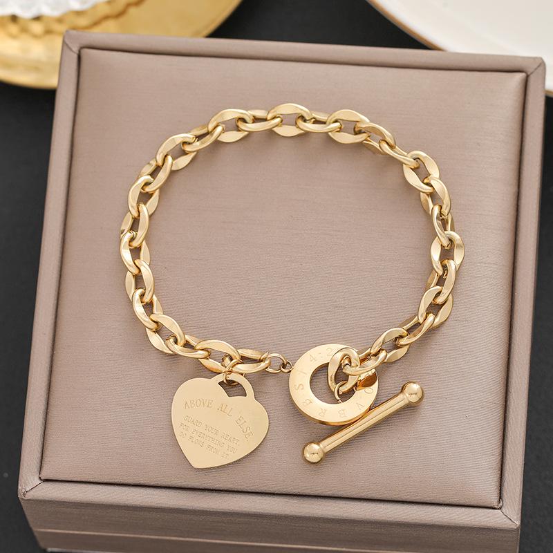 Meichen 18k Gold Non-Fading Titanium Steel Women's Fashion Bracelets - Simple, Versatile, Trendy European and American Style.