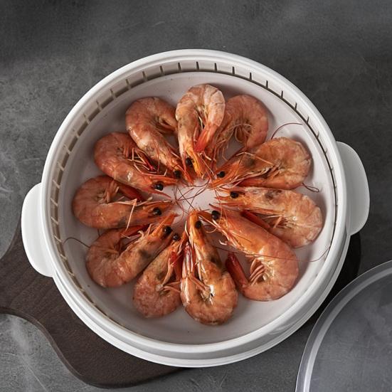 Microwave Vegetable Steamer Food Grade Transparent Plastic Cookware Reusable Kitchen Cooking Steamer for Dumplings Vegetables