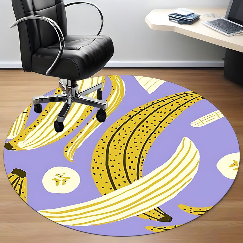 1pc Banana Slices Chair Carpet for Office, Non slip, Soft and Durable Office Rug