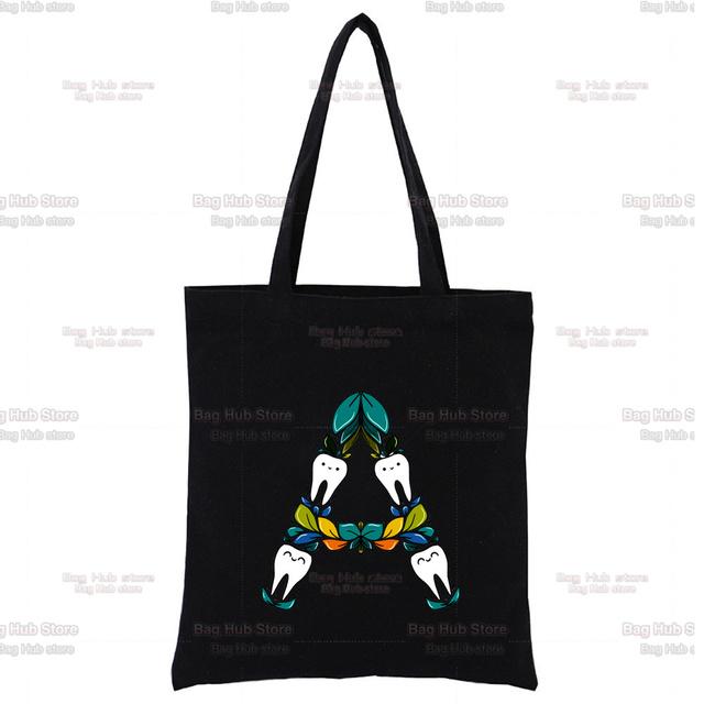 TOOTH 26 Letter Alphabet Printing Canvas Bag Shopper Bag Harajuku Style Women Bags Shoulder Bag Handbag