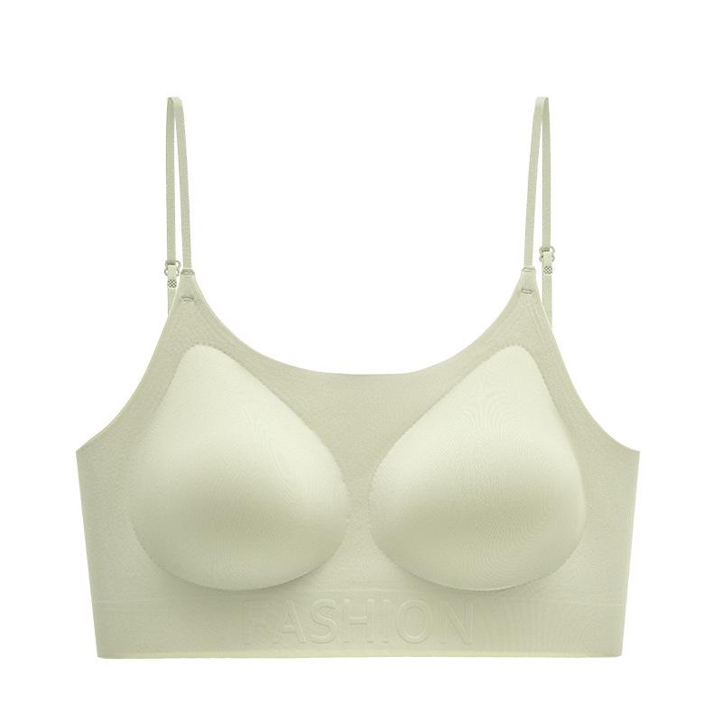 Women s Seamless Invisible Bra with Thin Straps - Lifts, Anti-Sag, Beautiful Back Design for Small Chests S (32/70AB) Outer Expansion 4cm зелёный