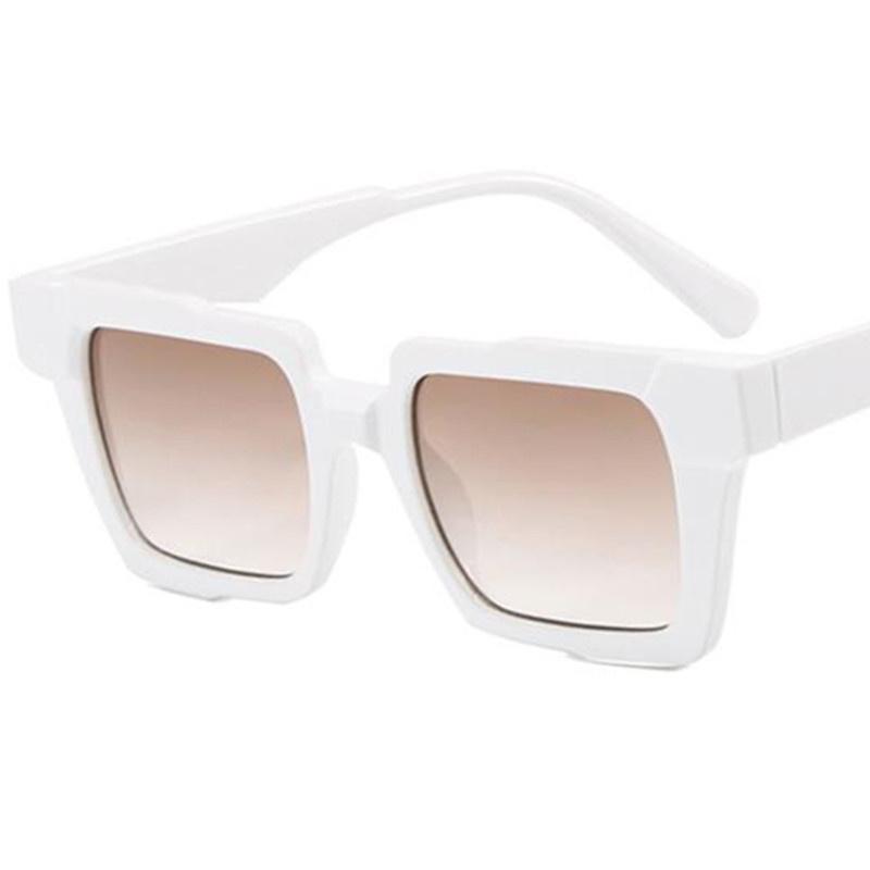 

Модные Солнцезащитные Очки Унисекс Радужные Солнцезащитные Очки Раскройная Рамка Анти-УФ Очки Заклепка Очки Квадратные Google as picture белый