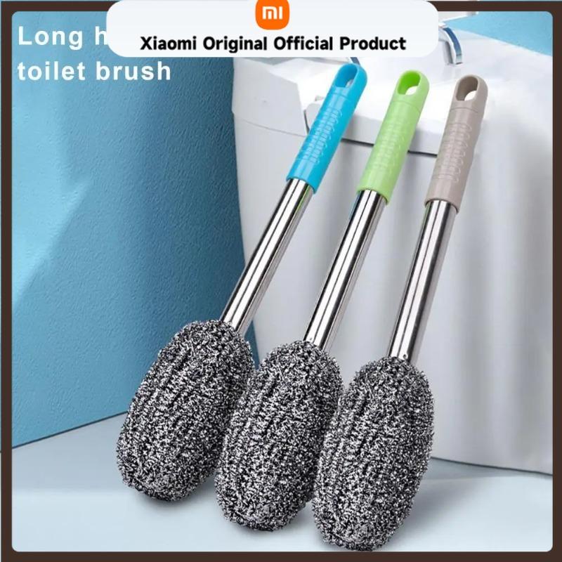 Xiaomi Stainless Steel Pot Brush with Long Handle, Steel Wire Ball Brush and Long Rod Cleaning Brush Dish Brush Kitchen Cleaning Tools