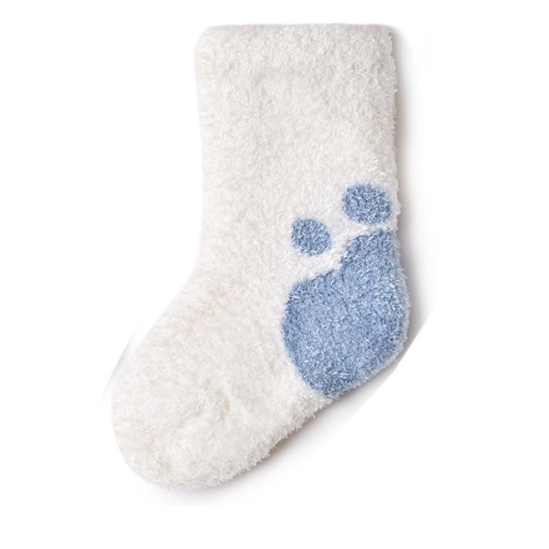 Ciepłe skarpetki średniej długości wyściełane aksamitem dla dzieci w wieku 0-3 lat: Jesienne i zimowe skarpetki frotte dla niemowląt