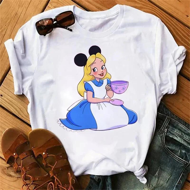 Unisex Snow White Princess T-shirt Cute Cartoon The Princesses White Tops Tshirt Streetwear T Shirts Clothes