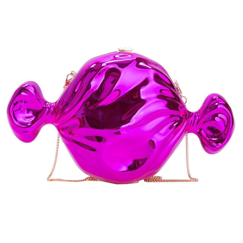 

2025 Глянцевая акриловая сумка кроссбоди в форме конфеты с цепочкой розы красного