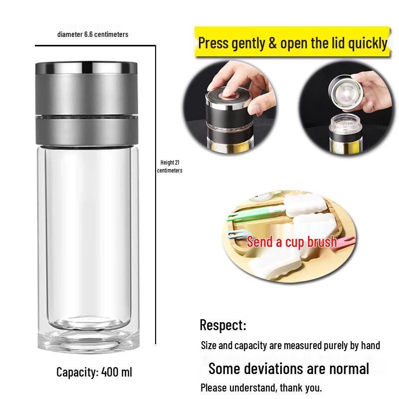 Shangqi One-Key Quick-Open Double-Wall Glass Cup