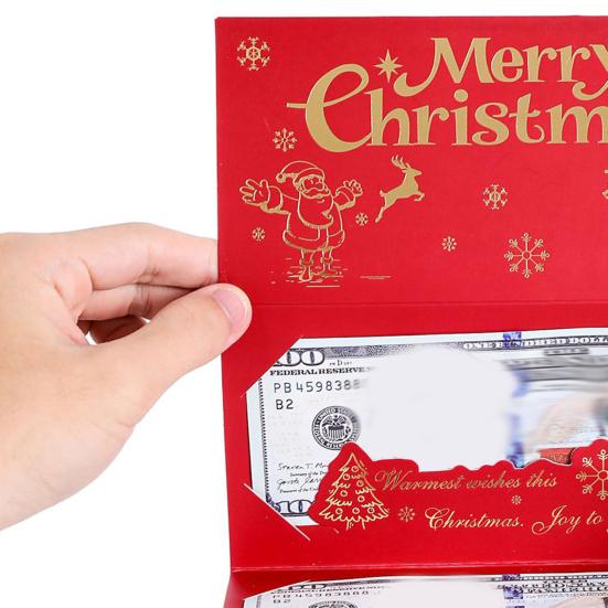 Christmas Cash Gift Envelope 6 Slots Money Gift Card Holders for Cash DIY Holiday Envelope Xmas Party Gifts for Kids Teens Women Men