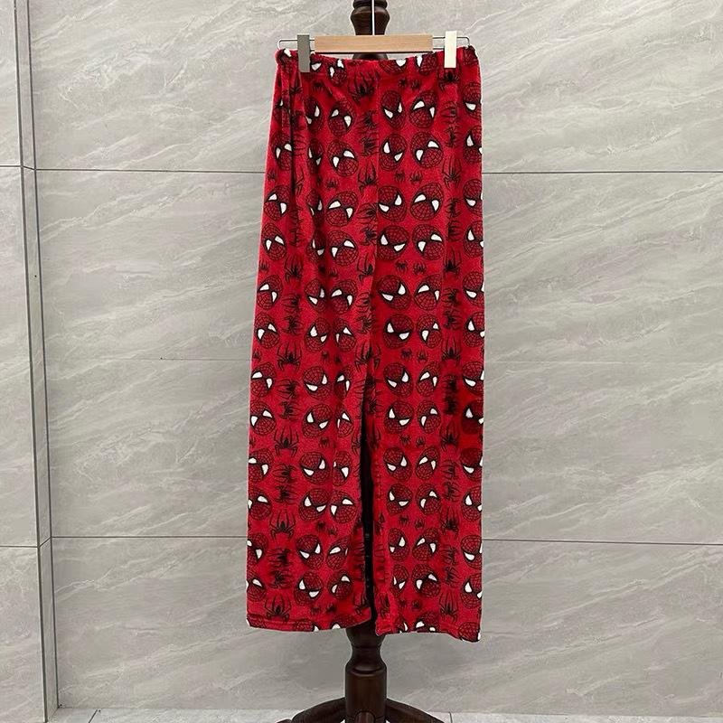 Women's Winter KT Cat Cartoon Flannel Sleep Pants - Thick, Warm, and Cozy for Home