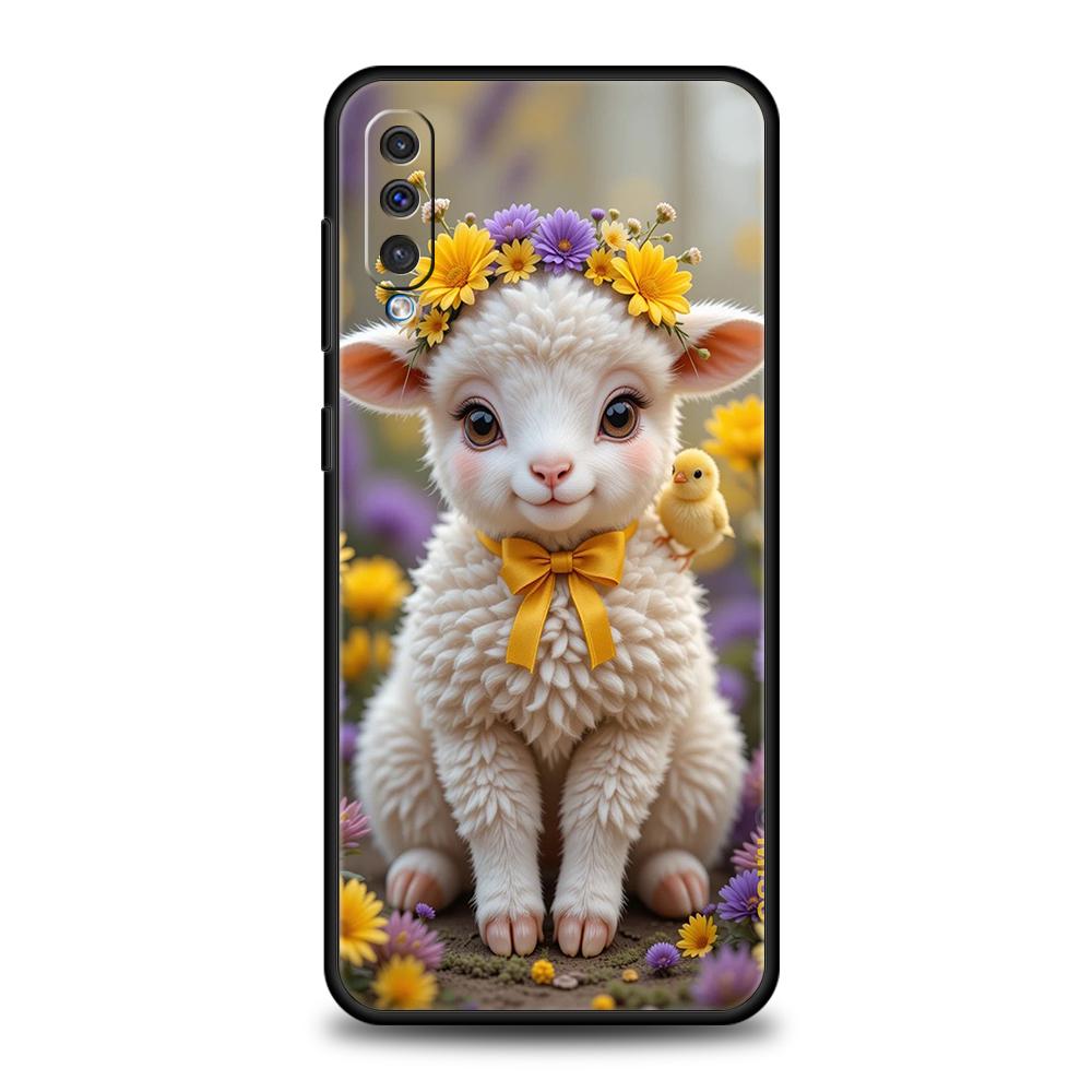 

Чехол для телефона Samsung Galaxy A56 A36 A26 A06 A16 A24 A36 A54 A14 A42 A22 A20 A12 A10 5G Мягкий ТПУ Чехол Маленький Ягненок Ангел Овца Samsung A36