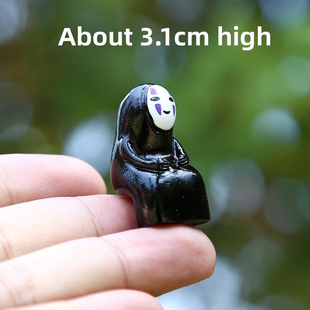 Face No Man Holding Umbrella Sitting Posture Hat Mini Model Ornament Desktop